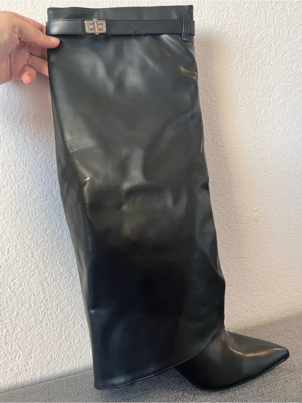 Berness Paislee Skirted Knee High Boot Black 6.5